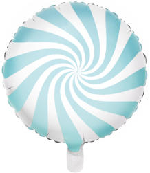 PartyDeco S. r. o Világos kék csíkos fólia lufi, 18"/45cm