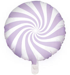 PartyDeco S. r. o Lila csíkos fólia lufi, 18"/45cm