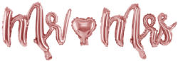 PartyDeco S. r. o Mr & Mrs fólia lufi, rose gold