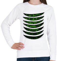 printfashion Bináris kód tépett minta - Női pulóver - Fehér (1292012)