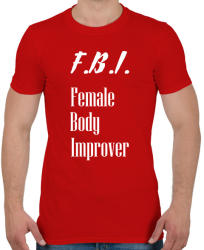 printfashion F. B. I. - női test fejlesztő - Férfi póló - Piros (1297368)