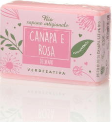 Verdesativa Kender és Rózsa enyhe bio szappan - 100 g