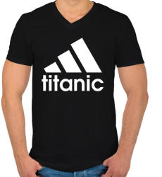 printfashion Titanic 2 - Férfi V-nyakú póló - Fekete (1310465)