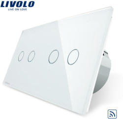 LIVOLO Intrerupator dublu + dublu cu touch Wireless Livolo din sticla