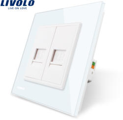 LIVOLO Priza dubla internet Livolo cu rama din sticla