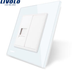 LIVOLO Priza internet Livolo cu rama din sticla