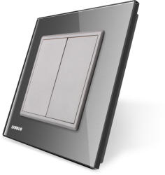 LIVOLO Priza blank/goala Livolo cu rama din sticla - culoare gri