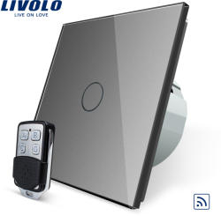 LIVOLO Intrerupator LIVOLO simplu wireless cu touch si telecomanda inclusa - culoare gri