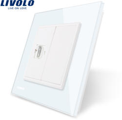 LIVOLO Priza simpla HDMI Livolo cu rama din sticla