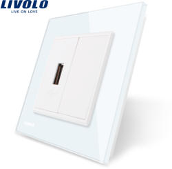 LIVOLO Priza USB Livolo cu rama din sticla