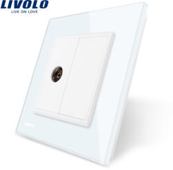 LIVOLO Priza simpla TV Livolo cu rama din sticla