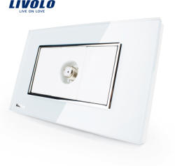 LIVOLO Priza TV satelit Livolo cu rama din sticla - standard italian