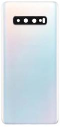 tel-szalk-009955 Samsung Galaxy S10 fehér akkufedél, hátlap, hátlapi kamera lencse (tel-szalk-009955)