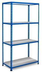 Manutan Expert Rapid 2 fém polcállvány, 160 x 122 x 36, 5 cm, 100 kg/polc, 4 acél panel, kék