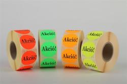 Etikett, 38 mm kör, AKCIÓ felirattal, 1000 etikett/tekercs, zöld (ISCK38AZ)