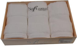 SOFT COTTON DELUXE kis törölközős ajándékcsomag, 3 db Fehér / White