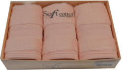 SOFT COTTON DELUXE kis törölközős ajándékcsomag, 3 db Rózsaszín / Pink