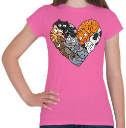 printfashion Cica szerelem - Női póló - Rózsaszín (1324009)