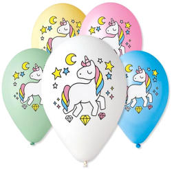 GoDan GS110/P661 unikornis mintás lufi 30 cm 5 db