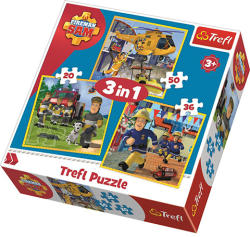 Trefl Sam, a tűzoltó és csapata akcióban 3 az 1-ben puzzle (34844)