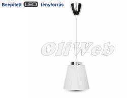  Függesztett LED lámpa 7W, króm + fehér ernyő V-TAC