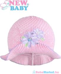 NEW BABY Kötött babasapka - New Baby rózsaszín - lila