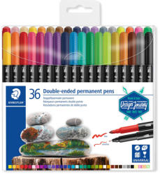 STAEDTLER Carioci permanente cu 2 capete 0.5mm/3mm, 36 culori/set STAEDTLER Twin-Tip