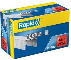 RAPID Tűzőkapocs, 43/8, horganyzott, textil, RAPID "Superstrong", 10000 db/doboz (E24872300)