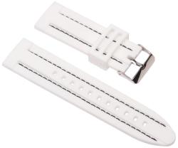 Szilikon óraszíj, fehér/fekete varrás, 20mm