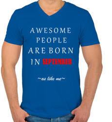 printfashion A legkúlabb emberek szeptemberben születnek - úgy mint én - Férfi V-nyakú póló - Királykék (1413016)