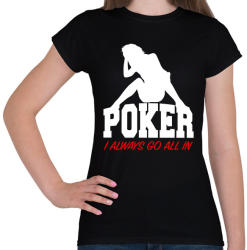 printfashion Póker all in - Női póló - Fekete (1378097)
