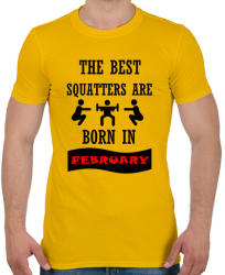 printfashion A legjobb guggolók februárban születnek - Férfi póló - Sárga (1379583)
