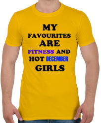 printfashion A kedvenceim a fitnessz és a jó decemberi születésű csajok - Férfi póló - Sárga (1384358)