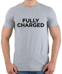 printfashion Fully Charged (Black) - Férfi póló - Sport szürke (1353419)