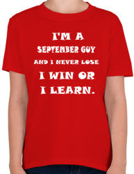 printfashion Szeptemberi vagyok és nem veszítek hanem tanulok - Gyerek póló - Piros (1414050)