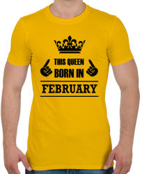 printfashion Ez a királynő februárban született - Férfi póló - Sárga (1375051)