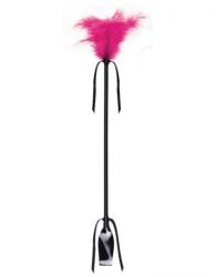 Secret Play Duster and Riding Crop Black-Fuchsia