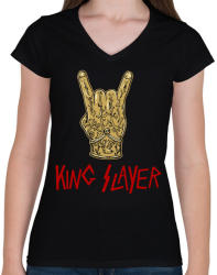 printfashion King Slayer - Női V-nyakú póló - Fekete (1457908)