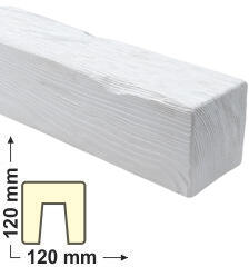 Elite Decor DecoWood Fehér-120 Modern poliuretán gerenda, festhető (ED 106) (ED 106 - white - 2 m)