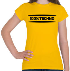 printfashion 100% techno - Női póló - Sárga (1474695)