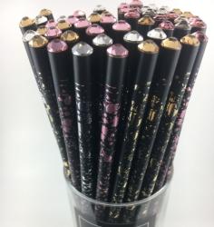  Zötzl Swarovsky kristályos ceruza, foltmintás, arany, ezüst, rózsaszín (DIS/768)