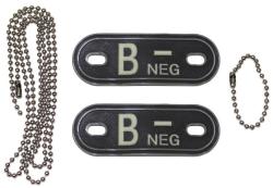MFH Dog-Tags Plăcuțe de identificare B NEG, 3D PVC