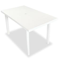 vidaXL Műanyag asztal 126x76x72 cm - fehér (43597)