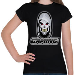 printfashion Gamer koponya - Női póló - Fekete (1483538)