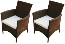 vidaXL Barna polyrattan szék - 2db (43123)