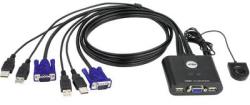 ATEN 2 portos USB-s KVM switch, (billentyűzet, video, egér) elosztó, VGA kimenettel Aten CS22U-AT