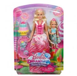 Mattel Barbie Dreamtopia Sweetville printesa Tea Party cu Chelsea FDJ19 Papusa Barbie