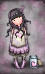 LIZZY CARD Santoro Gorjuss, üdvözlőlap, képeslap B6 19x12cm, Jar Of Hearts (LIZ-UNG07)