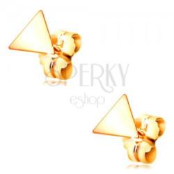 Ekszer Eshop 14K arany fülbevaló - fényes lapos háromszög, stekkerek
