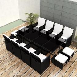 vidaXL 33 részes kültéri polyrattan étkezőkészlet 42524